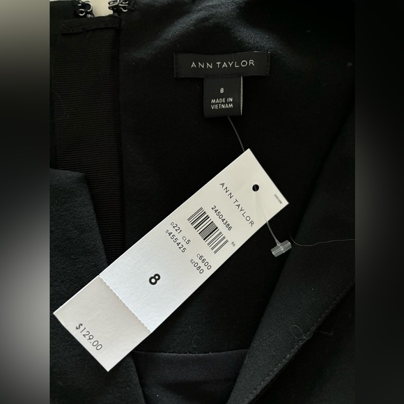 Ann Taylor Black Split Neck Sheath Dress - Picture 7 of 9